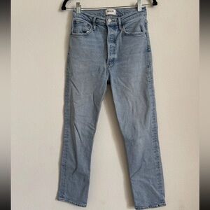 Agolde Riley High Rise Crop Jeans Light Wash 25